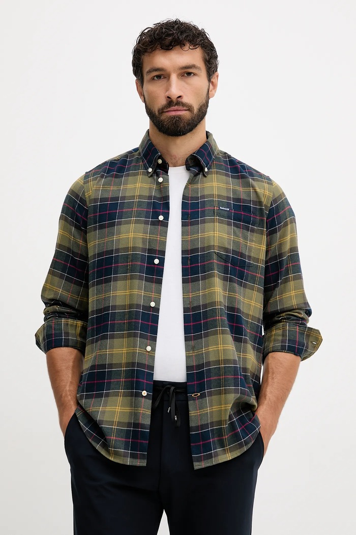 Barbour Cămașă din bumbac FORTROSE verde MSH4991
