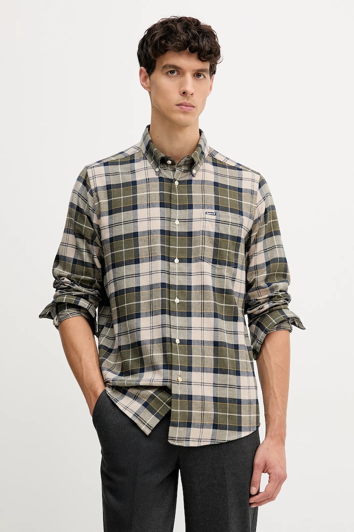 Pamučna košulja Barbour FORTROSE regular zelena MSH4991