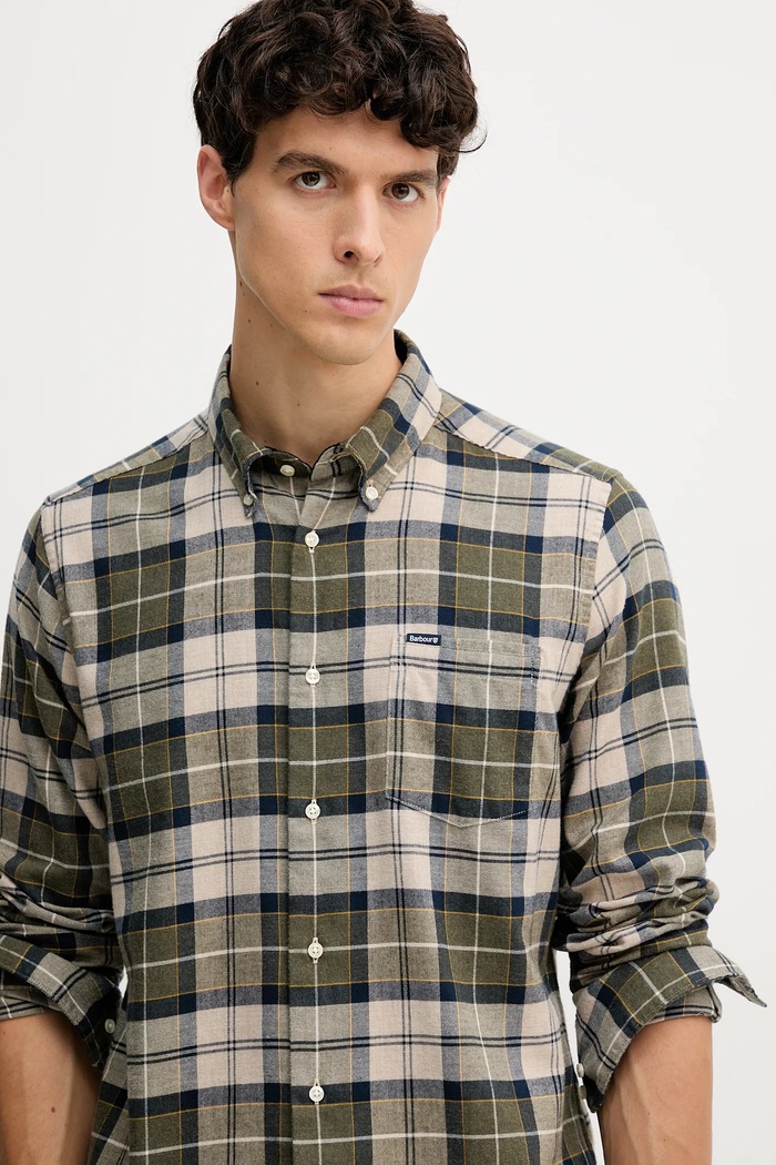 Pamučna košulja Barbour FORTROSE zelena MSH4991