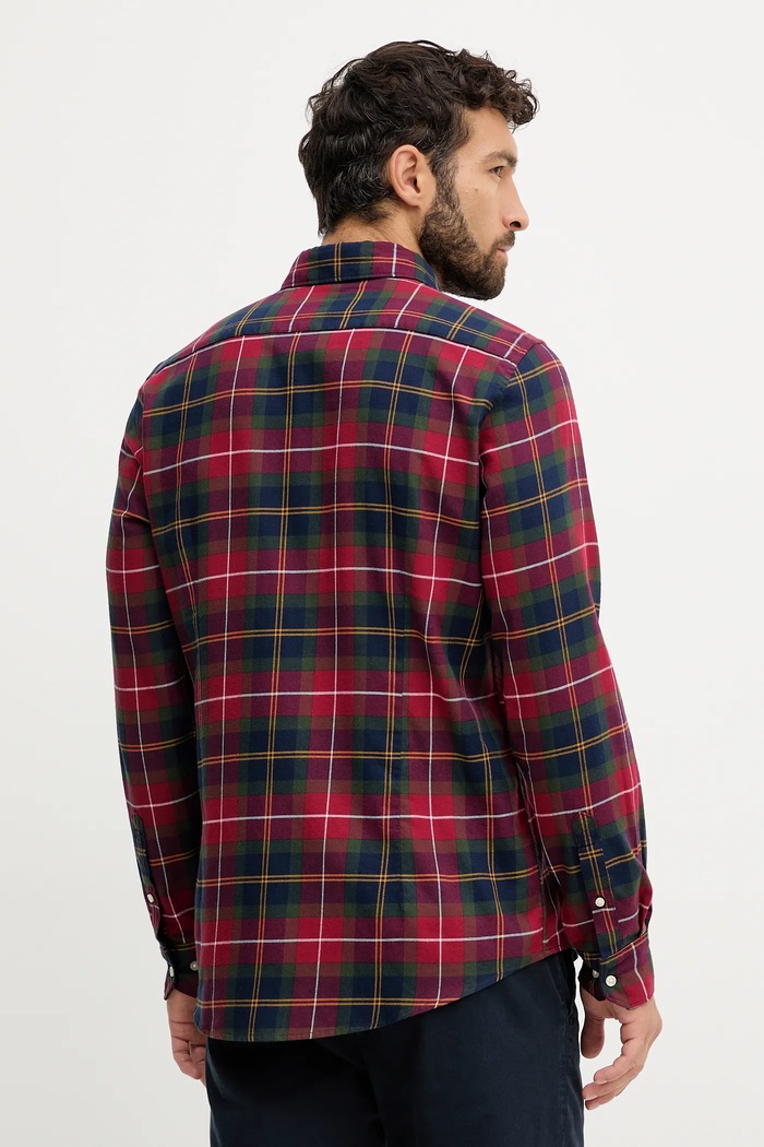 Odzież Barbour koszula bawełniana FORTROSE MSH4991 bordowy