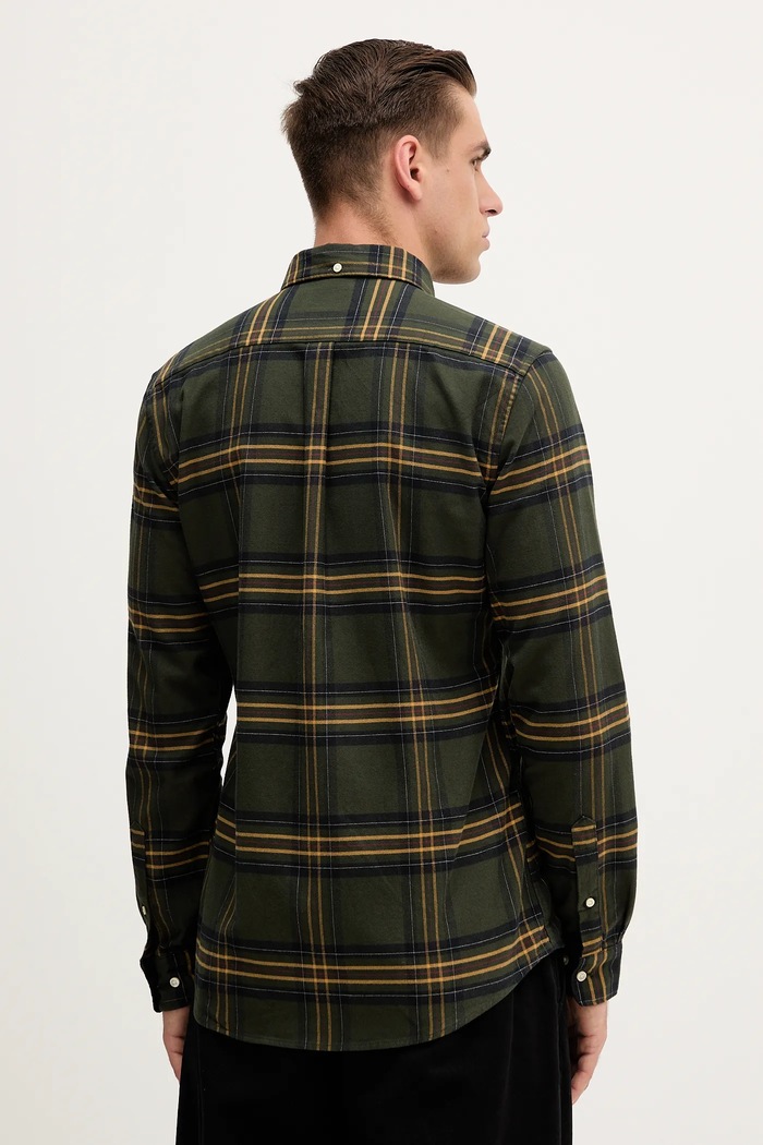 Odzież Barbour koszula bawełniana PORTDOWN MSH5035 zielony