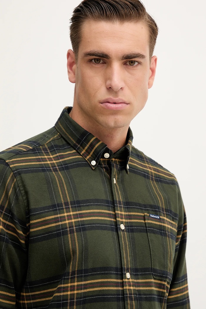 Barbour koszula bawełniana PORTDOWN zielony MSH5035