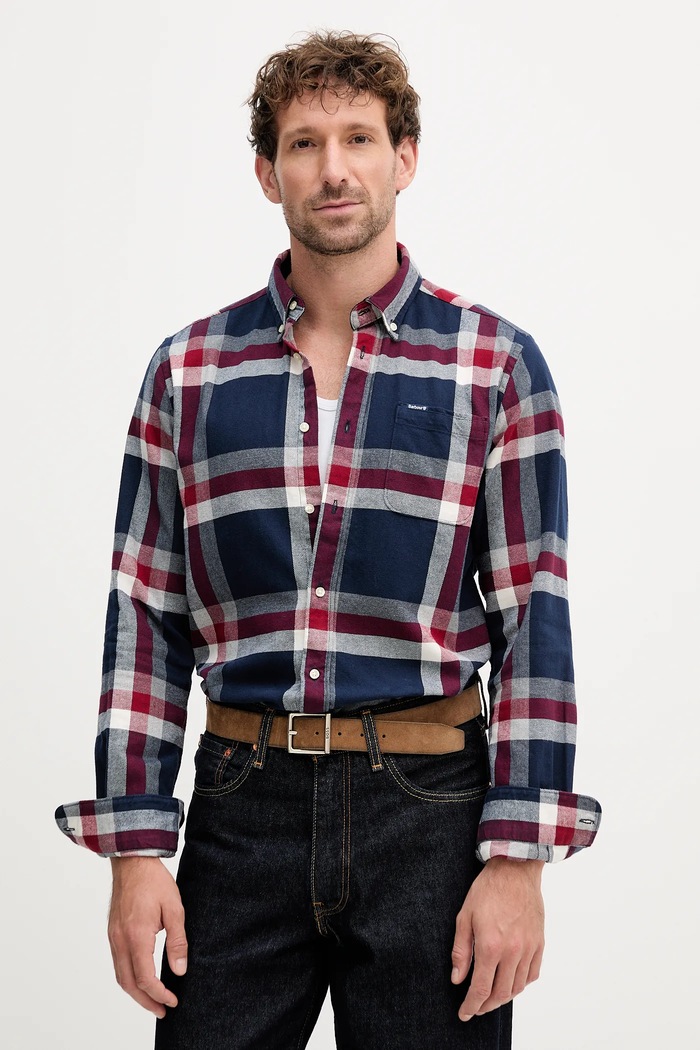 Barbour koszula bawełniana FOLLEY regular granatowy MSH5364