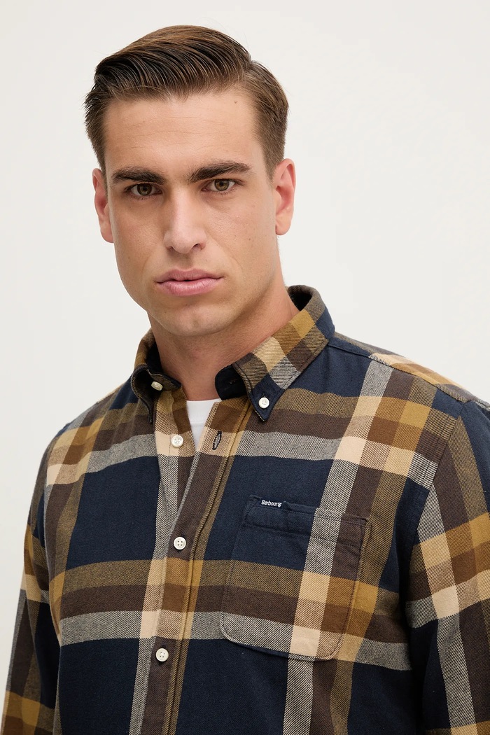 Бавовняна сорочка Barbour FOLLEY темно-синій MSH5364