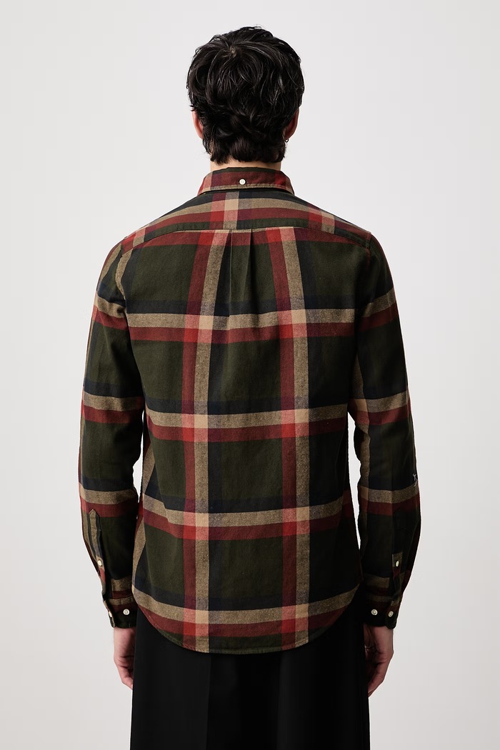 Odzież Barbour Koszula męska bawełniana FOLLEY MSH5364 zielony