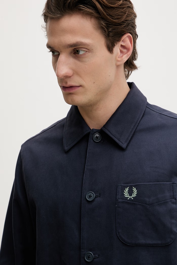 Bombažna srajca Fred Perry mornarsko modra M1701