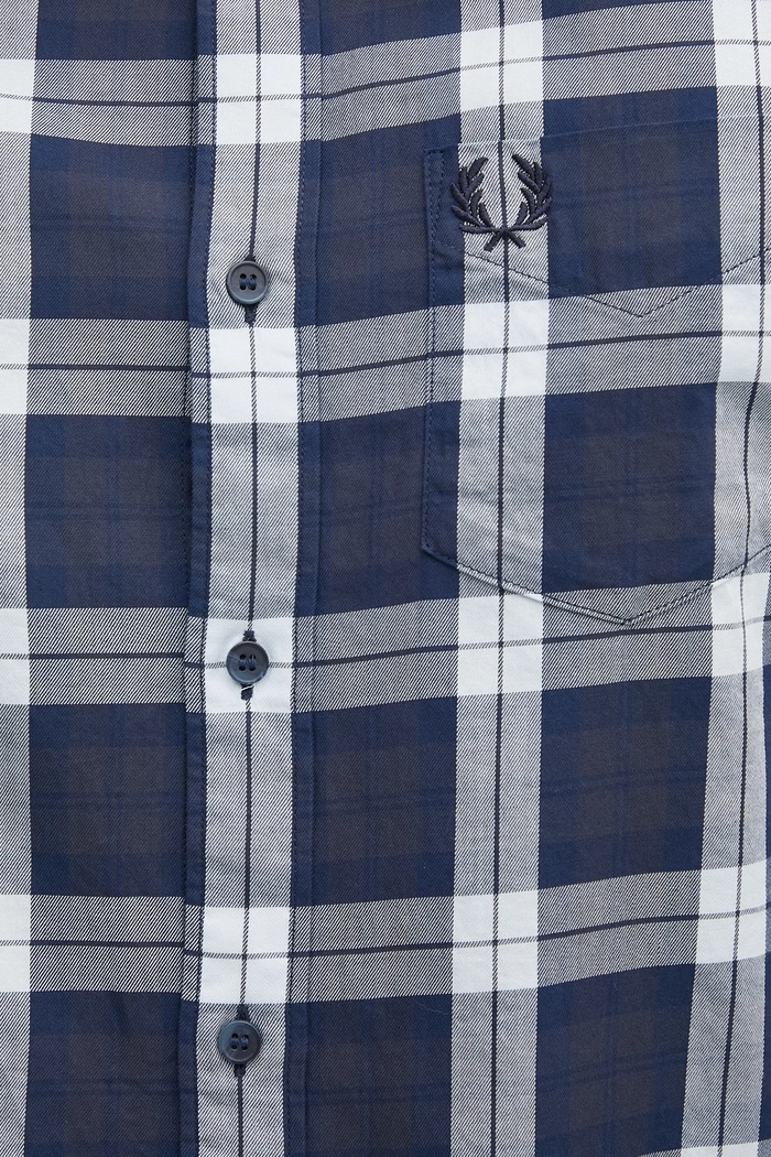 Bavlnená košeľa Fred Perry tmavomodrá M1742
