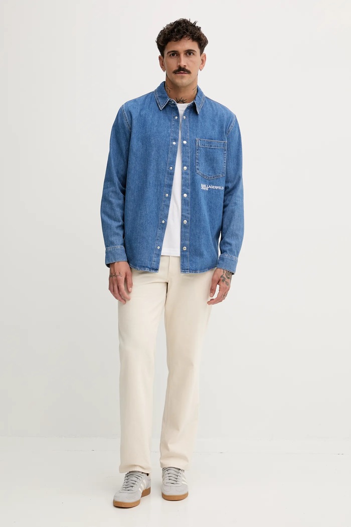 Jeans srajca Karl Lagerfeld Jeans A4M16001 modra AA00