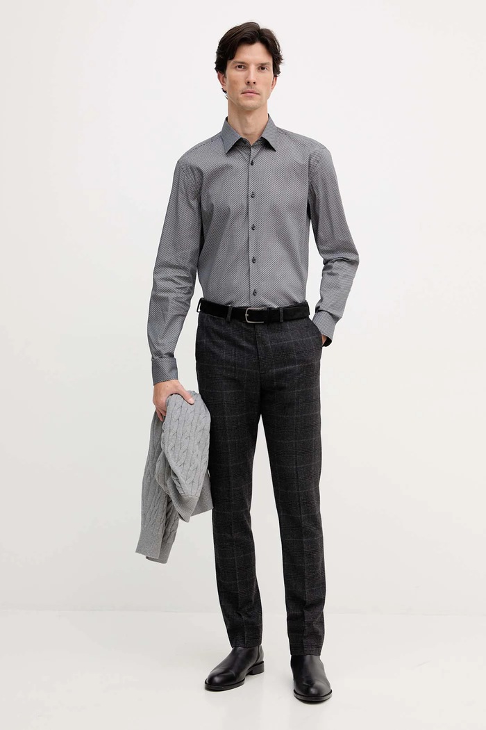 Рубашка BOSS H-HANK-kent-C1-214 50551363 чёрный AW25