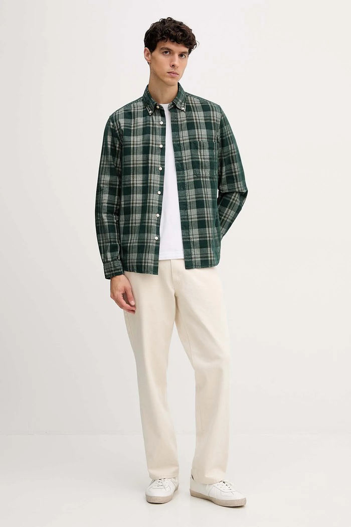 Marc O'Polo Cămașă din bumbac 529739742058 verde AW25