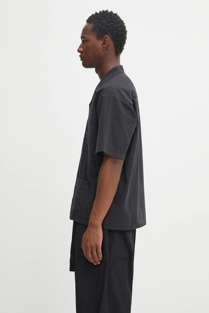 Памучна риза NEIGHBORHOOD guayabera shirt ss 251AQNH.SHM05 черен AW25