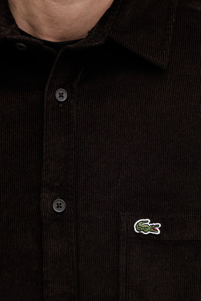 Lacoste koszula męska sztruksowa CH3346 brązowy