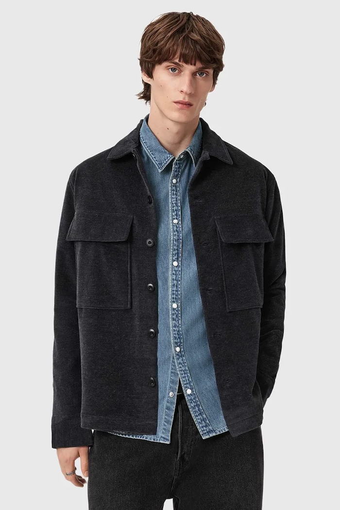 AllSaints camicia HAWKER semplice nero M017SD