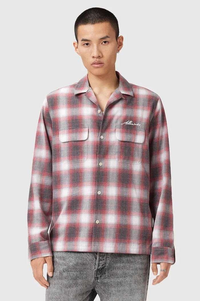 Košeľa AllSaints SHAMS červená M034SD