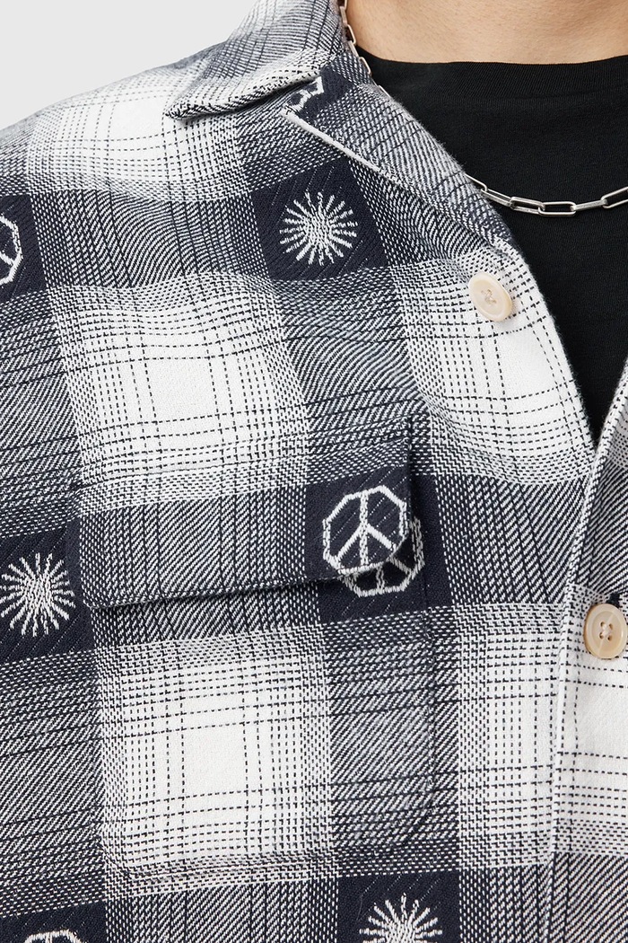 Oblečenie Bavlnená košeľa AllSaints CASTOR M030SD sivá