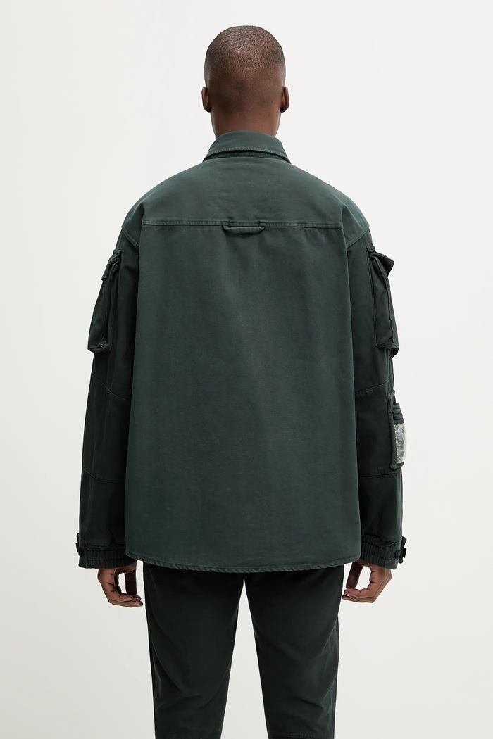 Clothing Martine Rose Denim shirt Utility 475WP22414 green