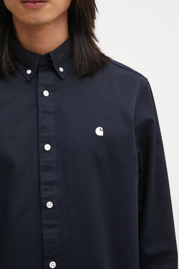 Carhartt WIP cotton shirt L/S Madison Shirt navy I023339.0COXX