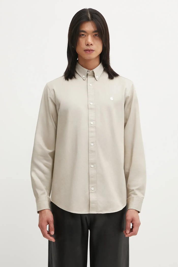Carhartt WIP cotton shirt L/S Madison Shirt cotton beige I023339.2V4XX
