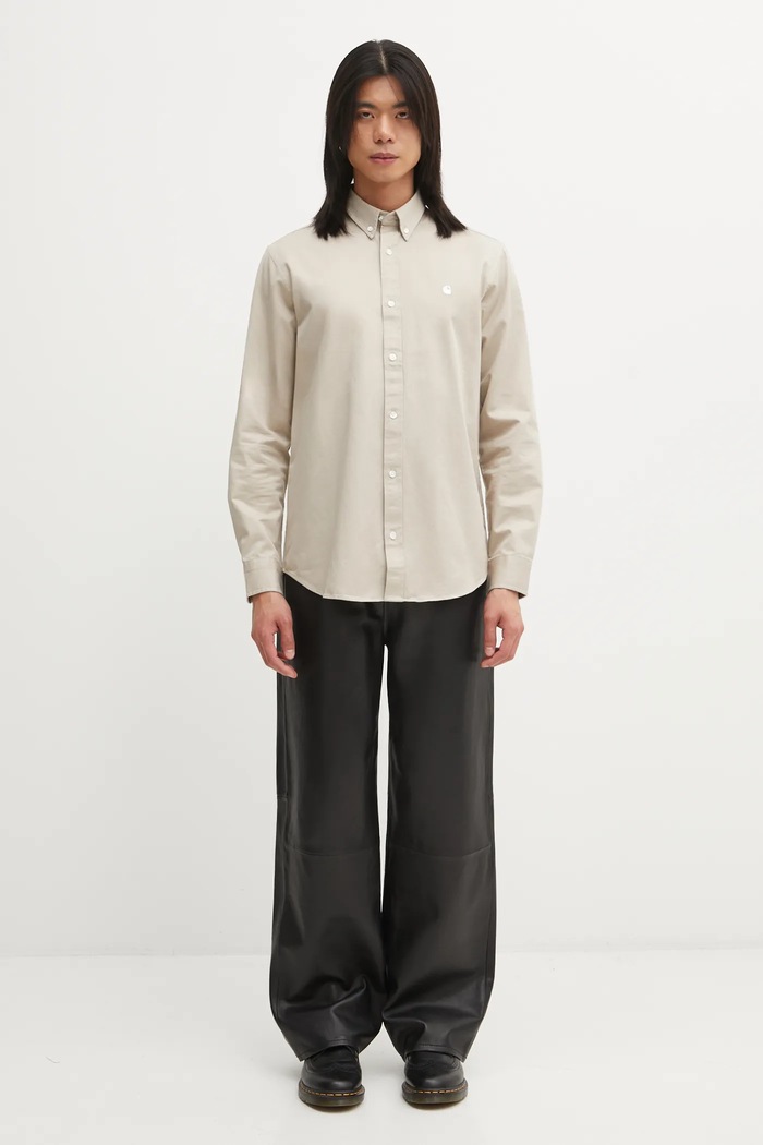 Carhartt WIP cotton shirt L/S Madison Shirt I023339.2V4XX beige
