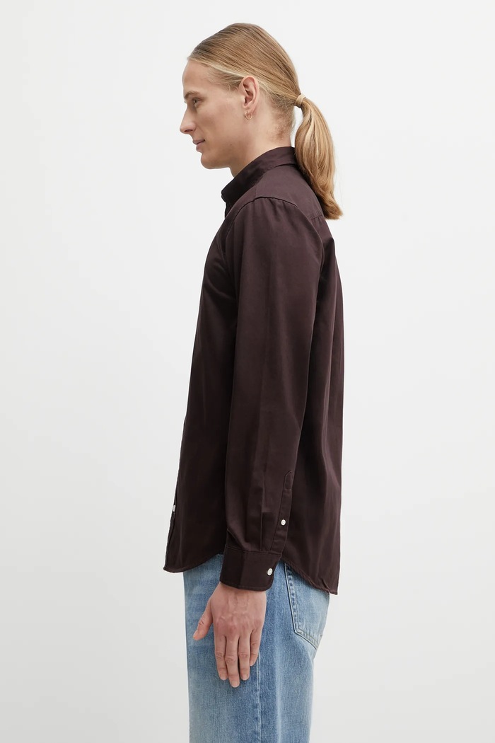 Хлопковая рубашка Carhartt WIP L/S Madison Shirt I023339.39GXX коричневый AW25