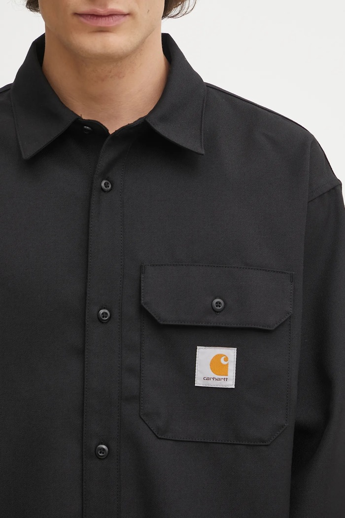 Carhartt WIP koszula z dodatkiem wełny L/S Ray Shirt czarny I035626.8901