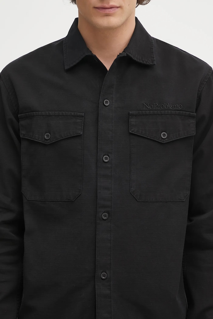 Pamučna košulja No Problemo Mini Problemo Work Shirt crna NP4011504
