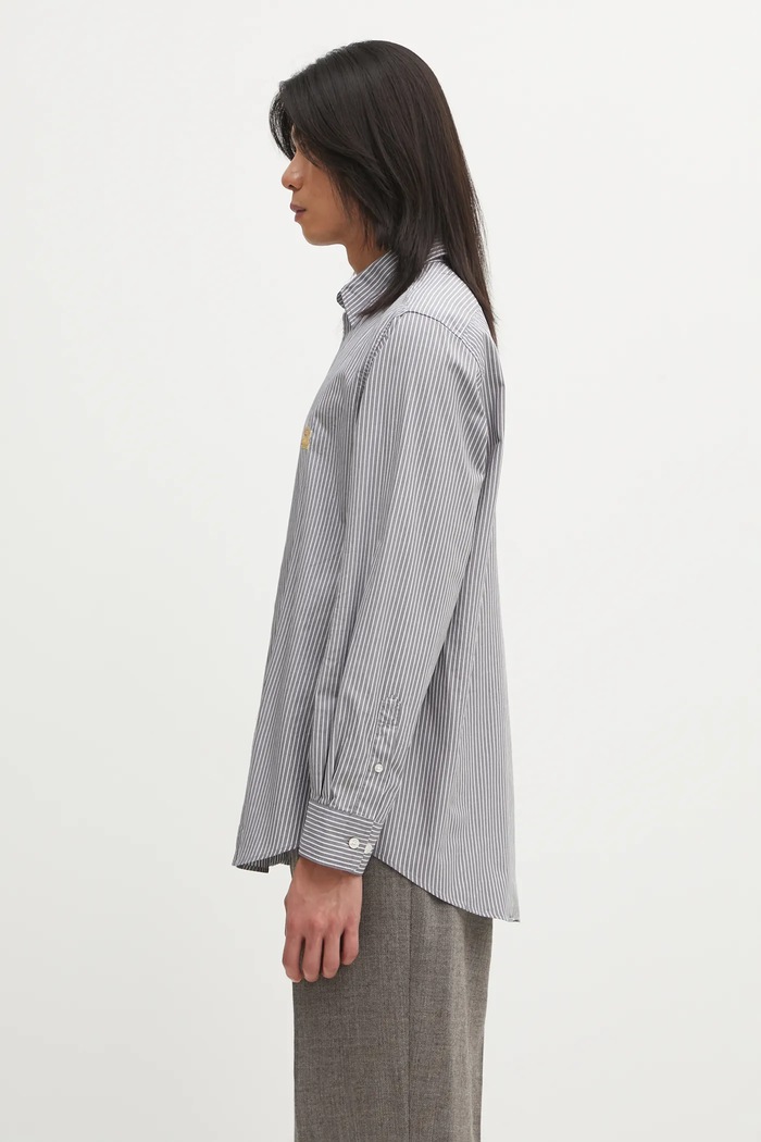 Aries koszula bawełniana Stripe Poplin Classic AR4010104 szary AW25