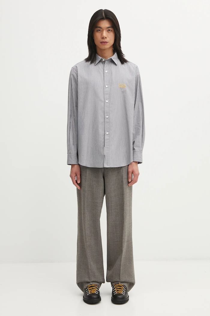 Bavlnená košeľa Aries Stripe Poplin Classic AR4010104 sivá