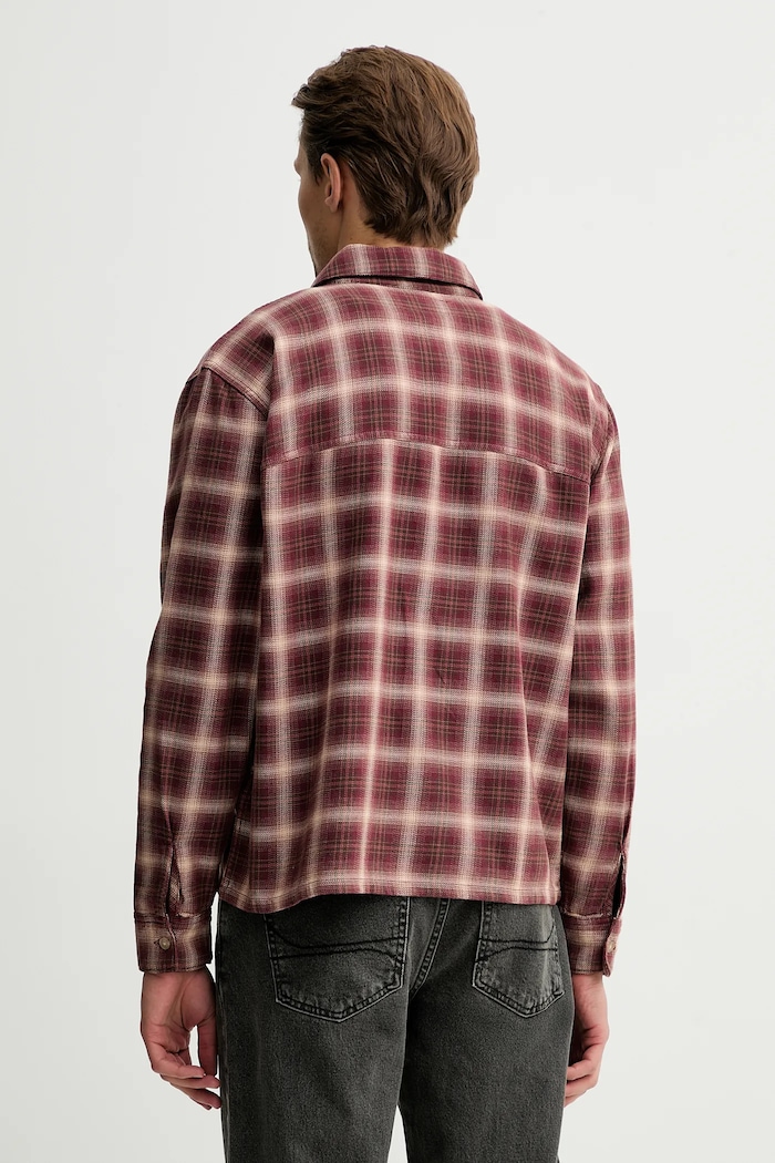 Ρούχα Βαμβακερό πουκάμισο Hollister Co. KI325.5248.518 μπορντό