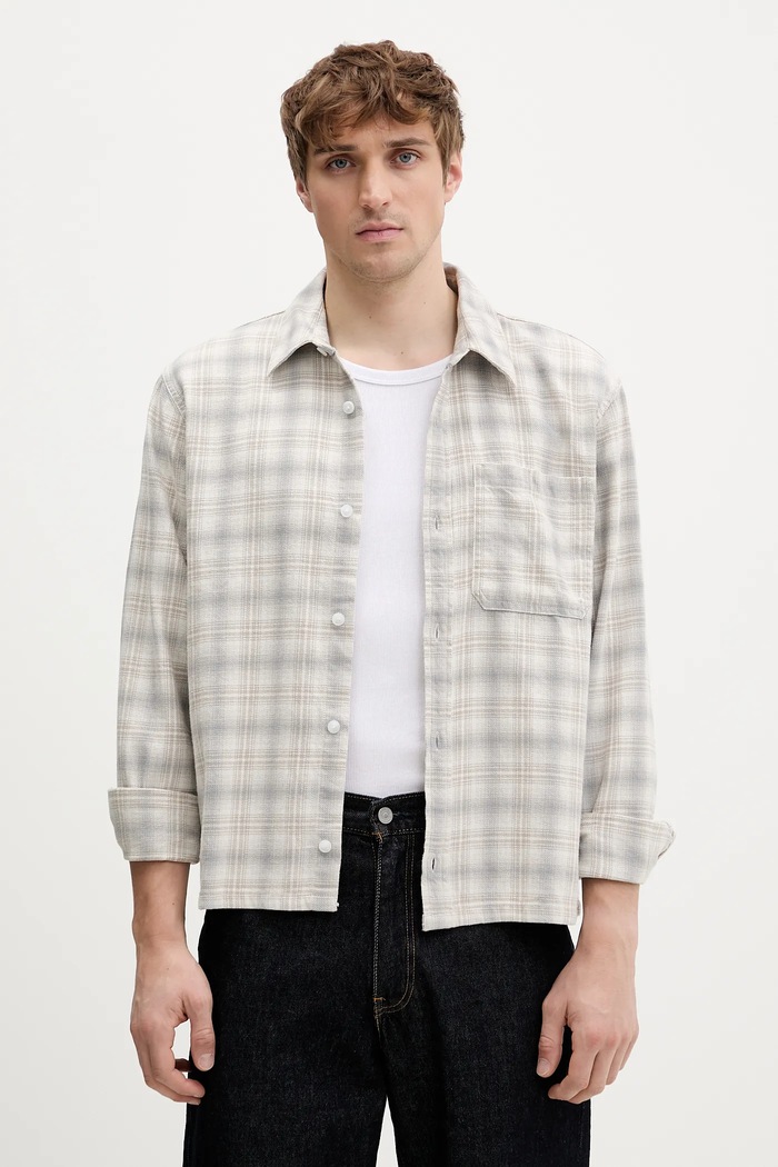 Hollister Co. koszula bawełniana wzorzyste beżowy KI325.5249.108