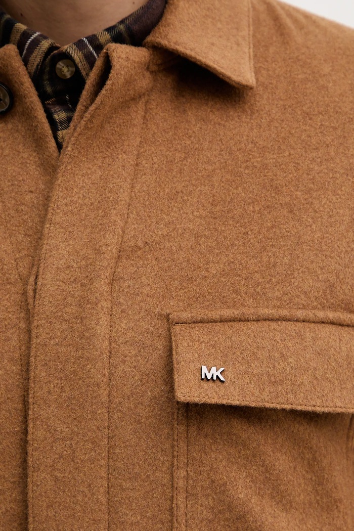 Bunda s prímesou vlny Michael Kors MK0BL01091 hnedá