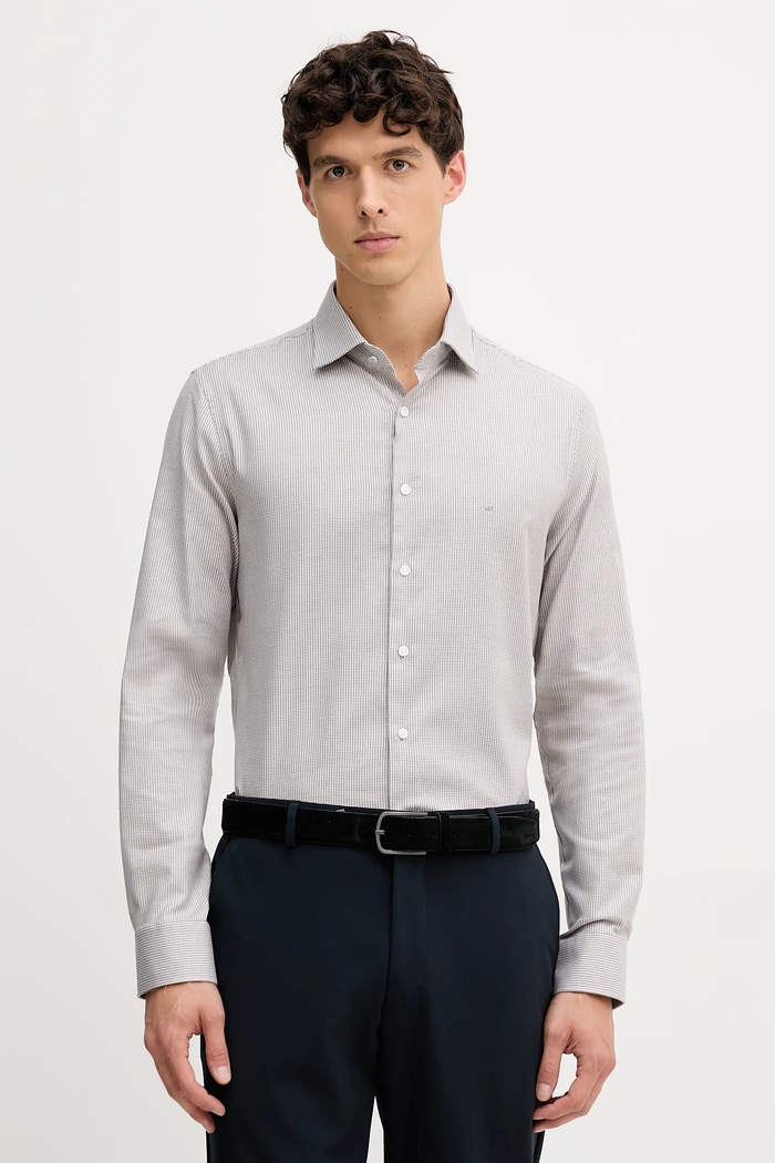 Košeľa Michael Kors slim béžová MK0DS01596
