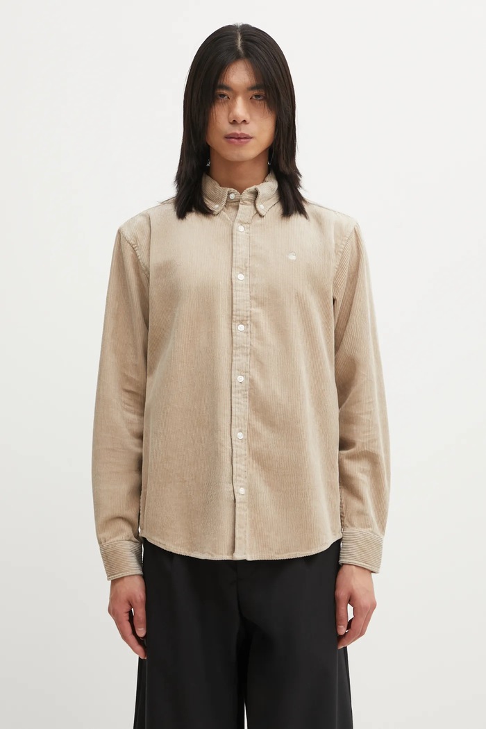 Carhartt WIP cotton shirt L/S Madison Cord cotton beige I029958.0FGXX