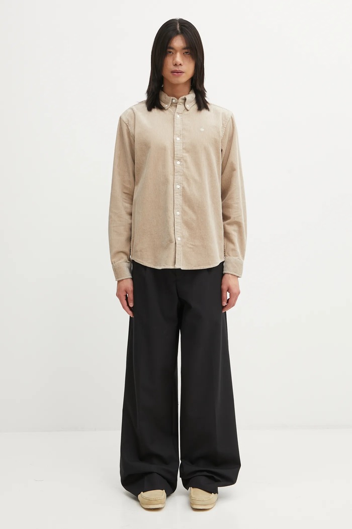 Carhartt WIP cotton shirt L/S Madison Cord I029958.0FGXX beige