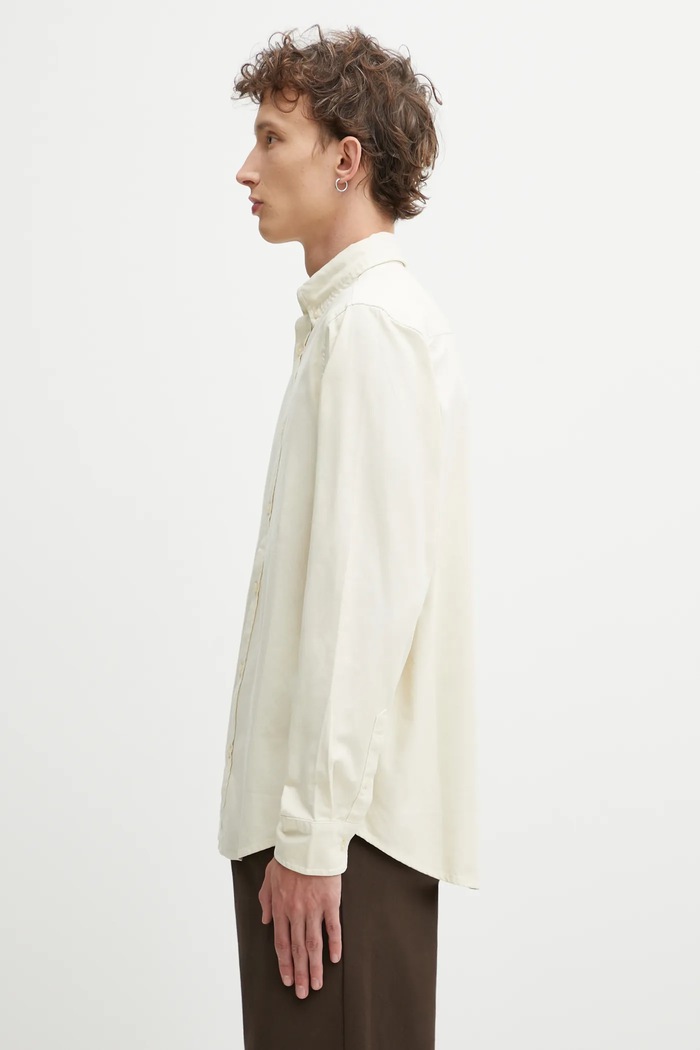 Памучна риза Carhartt WIP L/S Bolton I030238.1NGXX бежов AW25