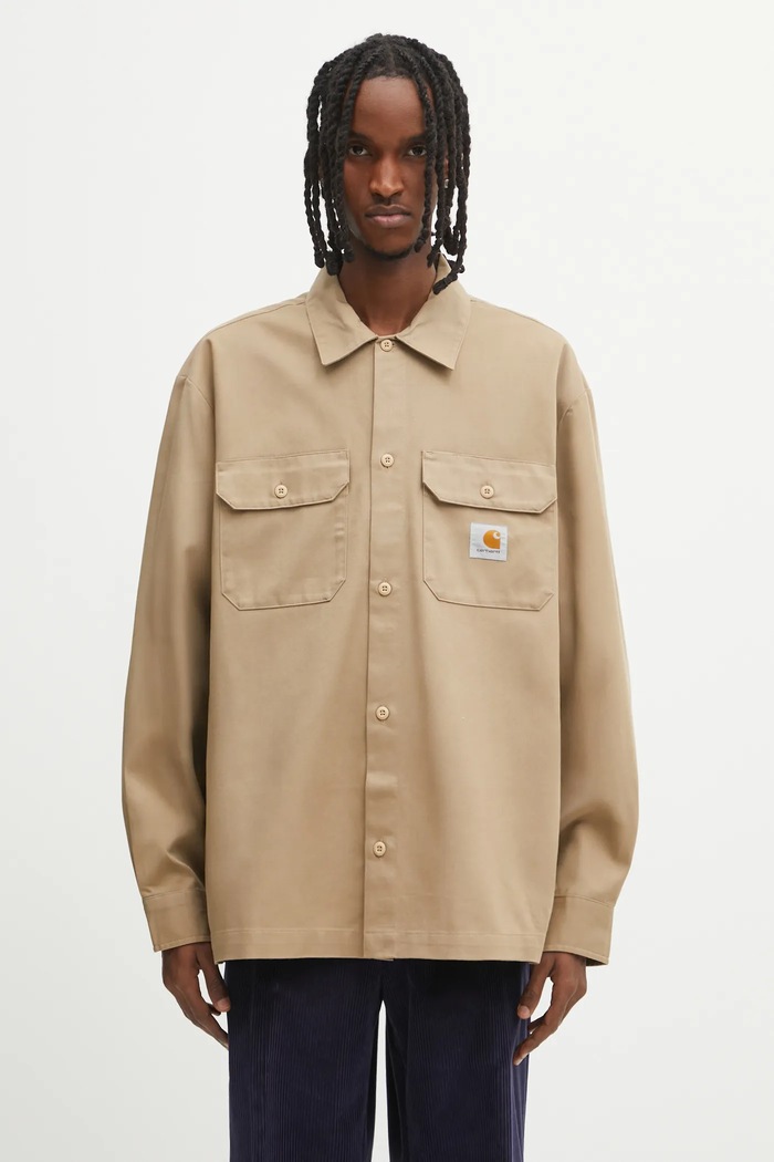 Carhartt WIP Риза Carhartt WIP L/S Craft бежов I033814.8YXX