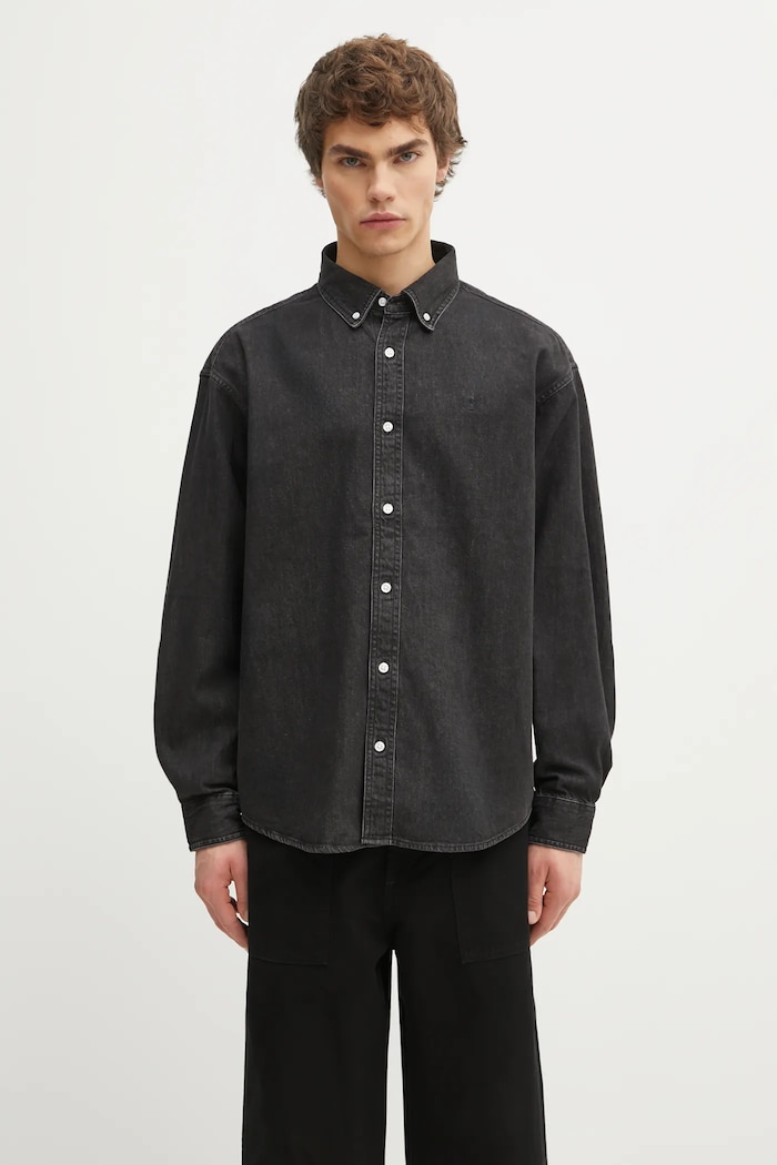 Carhartt WIP cămașă jeans L/S Lucas uni negru I034525.8906