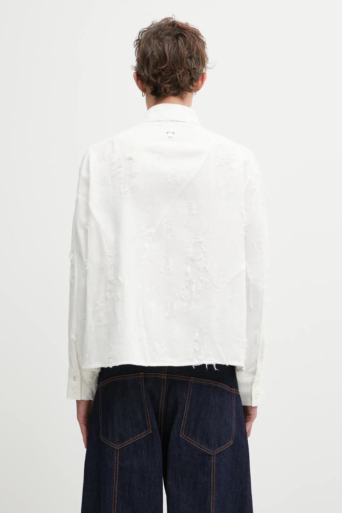 Îmbrăcăminte Ader Error cămașă din amestec de in SHIRT BO01FWSH0101OW alb