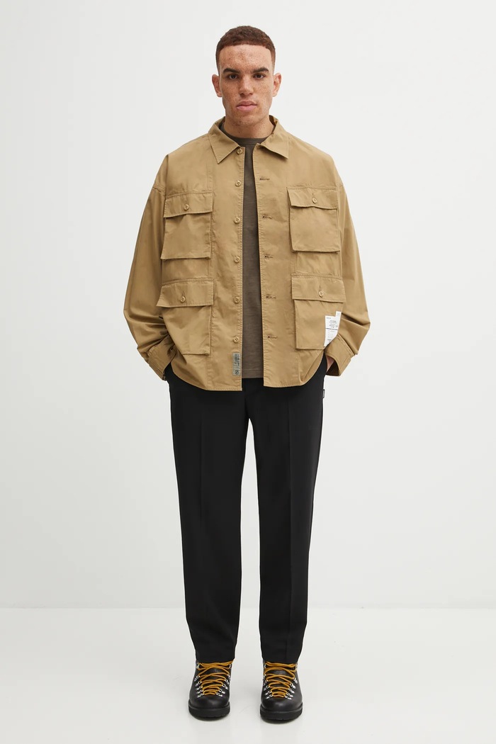 NEIGHBORHOOD cotton shirt UTILITY SHIRT LS 252AQNH.SHM04 beige