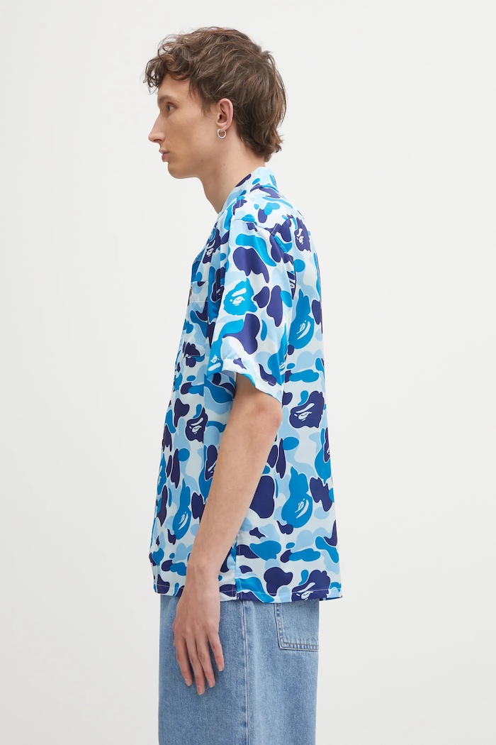 A Bathing Ape camicia Camo 001SRL301007M blu SS26