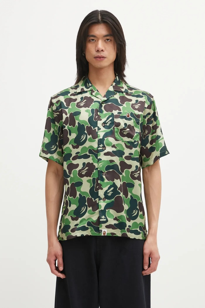 A Bathing Ape koszula Camo pozostałe zielony 001SRL301007M