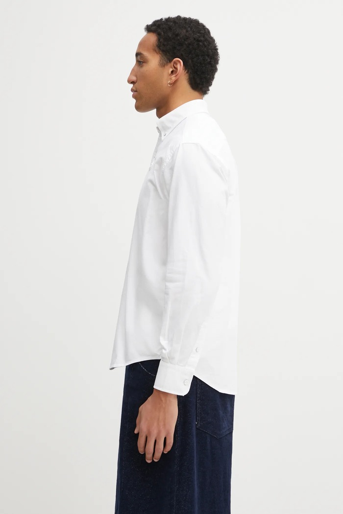 Βαμβακερό πουκάμισο AAPE Now AAPSTM8539XXP λευκό AW25