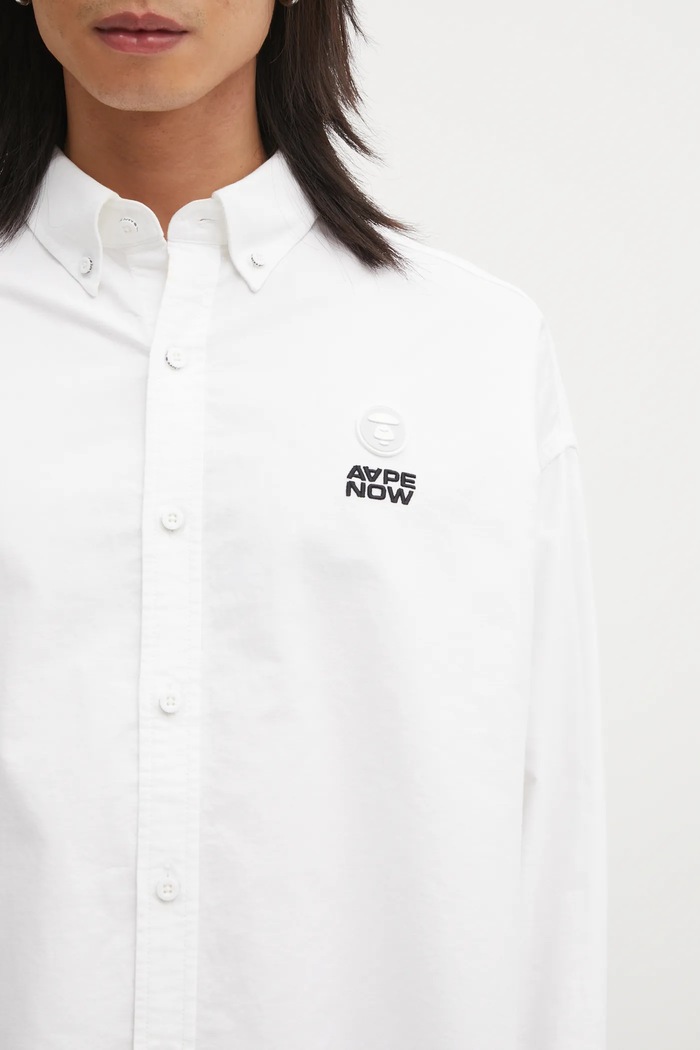 Бавовняна сорочка AAPE Now білий AAPSTM8540XXP