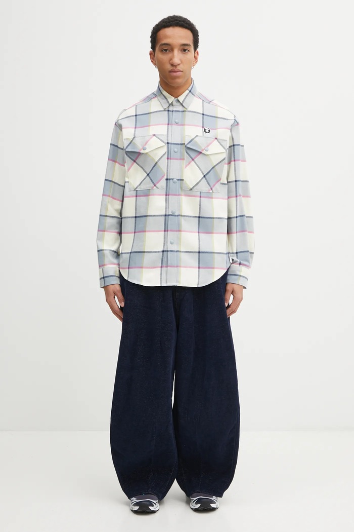 Бавовняна сорочка AAPE Now AAPSTM8543XXP бежевий