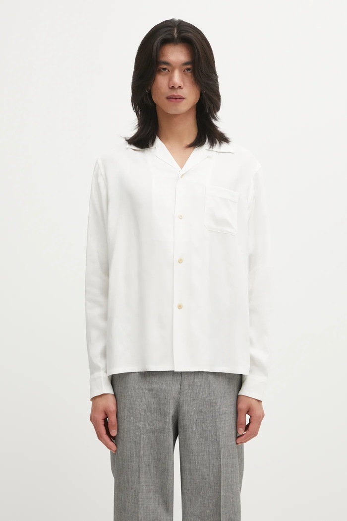 Visvim ing KEESEY SHIRT L.S sima fehér 125205011006