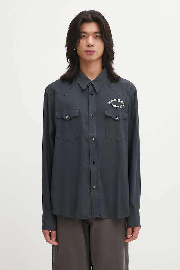 Visvim ing FOUR CORNERS L.S aplikációval szürke 125205011007