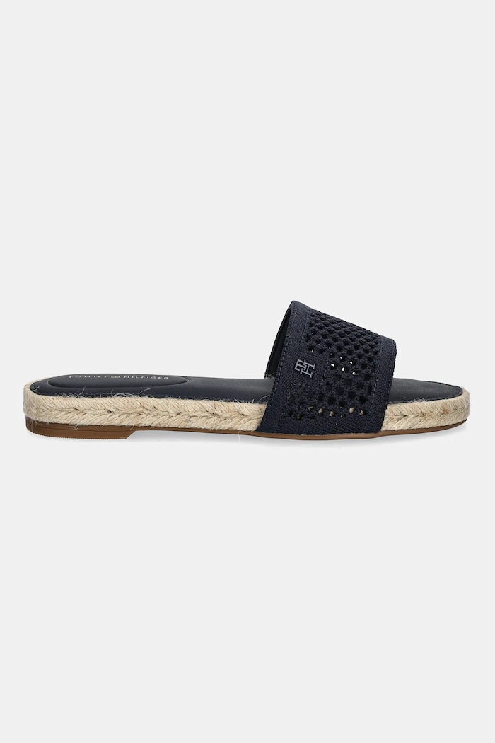 Pantofle Tommy Hilfiger KNIT MESH ESPADRILLE FLAT SANDAL FW0FW08744 námořnická modř AW25