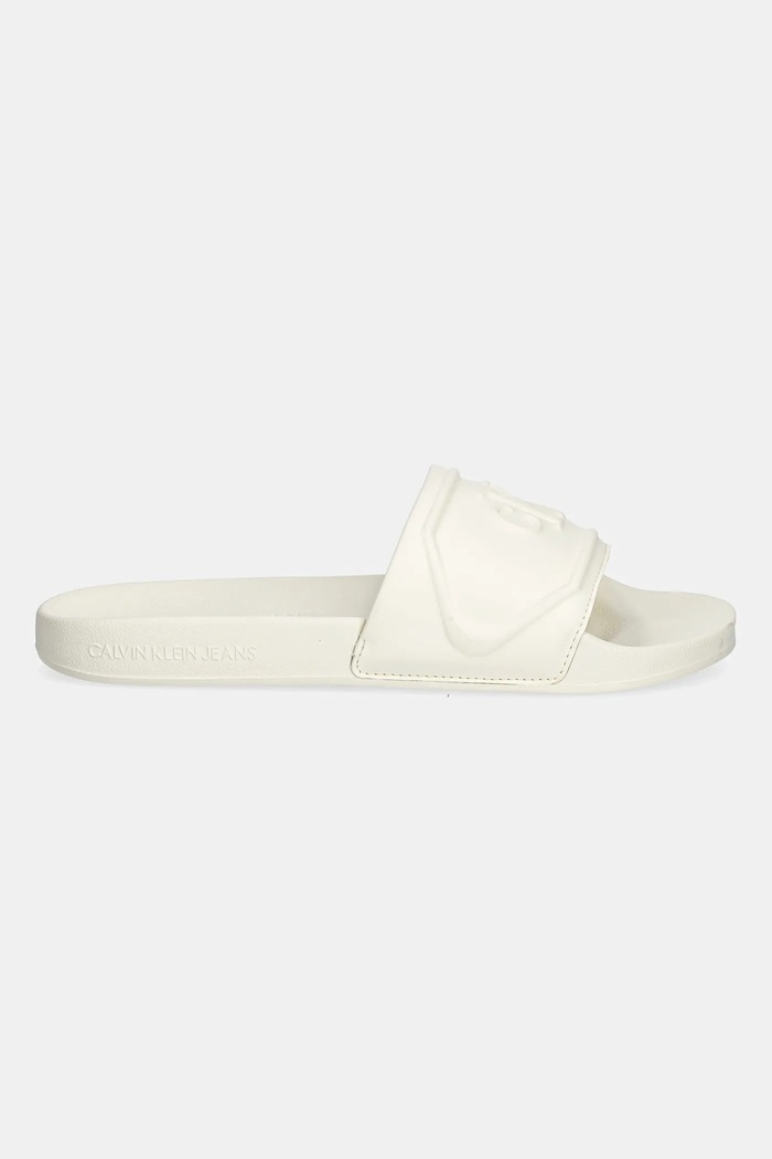 Παντόφλες Calvin Klein Jeans SLIDE PU HF MG YW0YW01879 μπεζ AW25