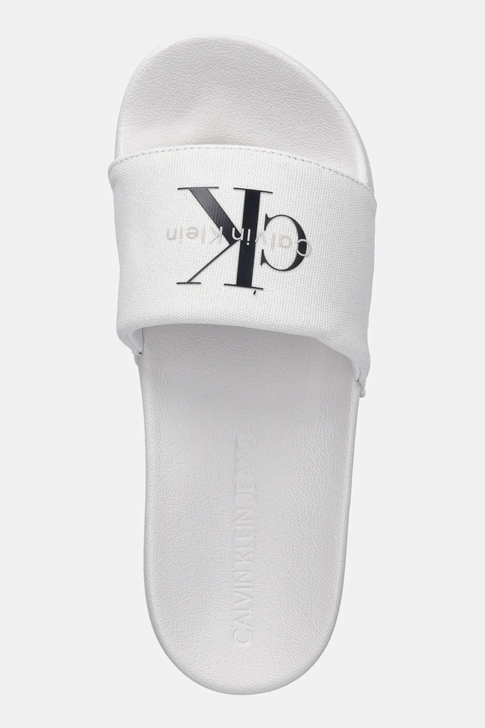Παντόφλες Calvin Klein Jeans SLIDE MONOGRAM WN LOGO CK λευκό YW0YW01967