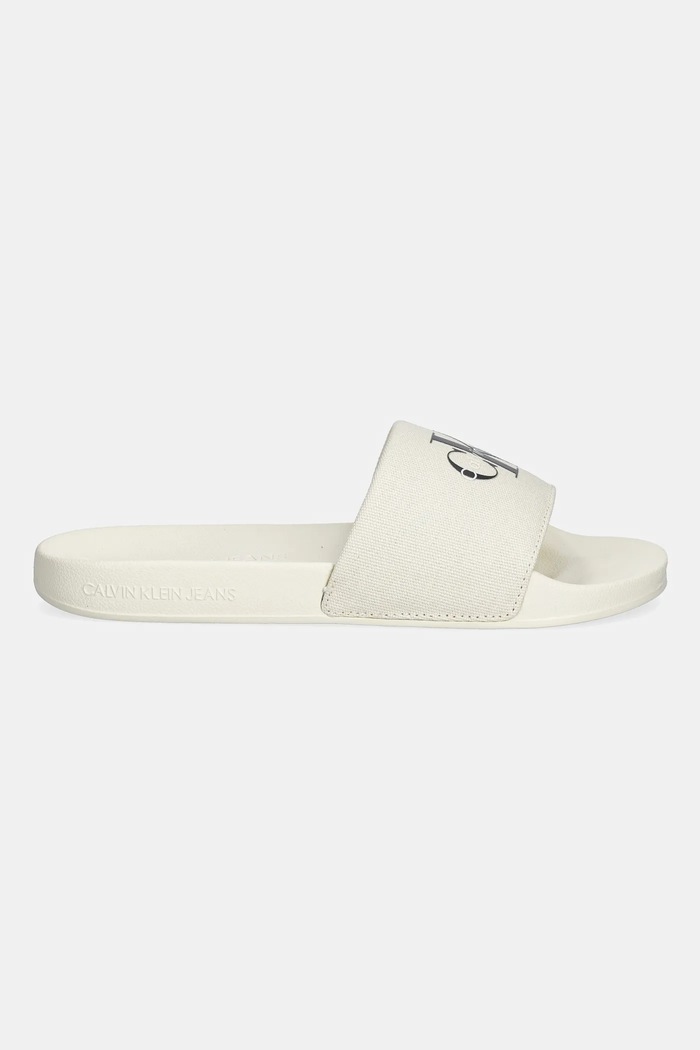 Natikače Calvin Klein Jeans SLIDE MONOGRAM WN LOGO CK YW0YW01967 bež AW25